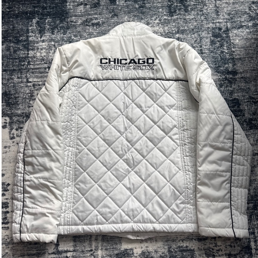 MLB Chicago White Sox Quilted Puffer Jacket Full Zip Embroidered XL